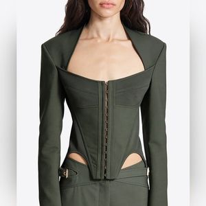 Dion Lee Arch Bustier Jacket Green